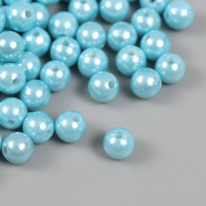 Набор бусин "Жемчуг" d 10 мм, 250 гр, серо-голубой