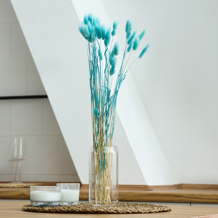 Сухоцветы &laquo;Лагурус&raquo;, набор 30 шт., цвет голубой