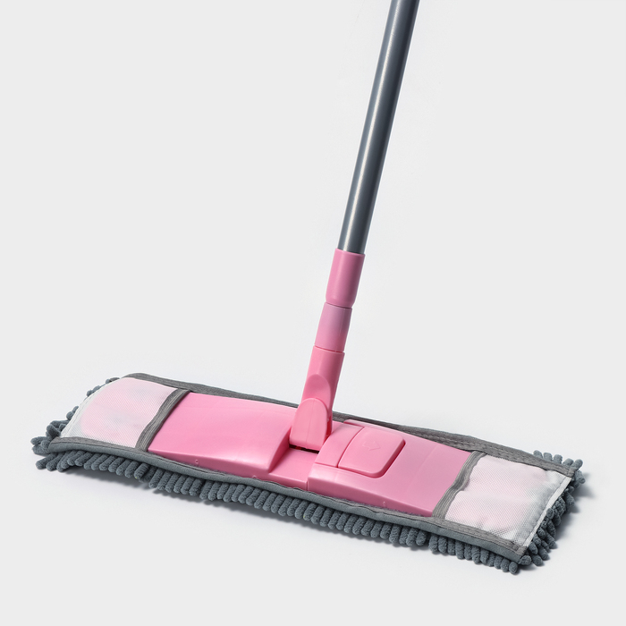 Швабра для мытья пола плоская с телескопической ручкой Raccoon &laquo;Букля&raquo;, 41&times;12&times;90(120) см, микрофибра