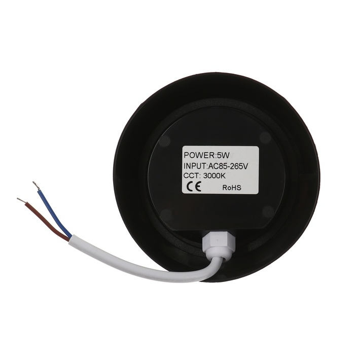 Светильник фасадный &laquo;Сити&raquo;, FSD-050, 5 Вт, 3000К, круг IP65, 220 В, пластик, черный