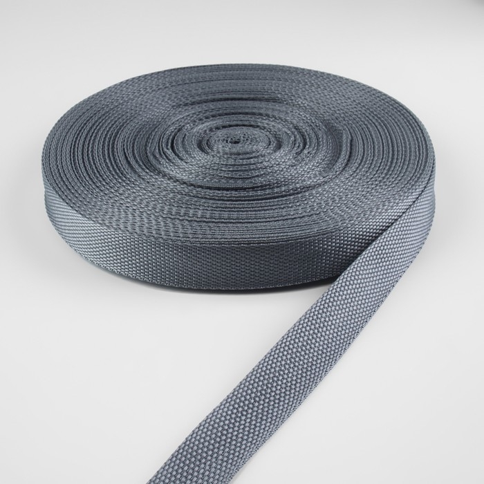 Стропа ременная, 25 мм, 50 ± 1 м, плотность 10,2 гр/м, цвет серый №19 Стропа ременная, 25 мм, 50 ± 1 м, плотность 10,2 гр/м, цвет серый №19