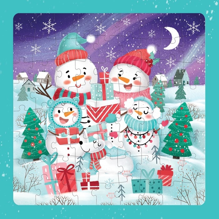 Пазл светящийся &laquo;Снеговички&raquo;, 72 детали