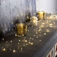 Гирлянда «Мишура» 2 м роса с насадками «Бусины», IP20, серебристая нить, 100 LED, батарейки ААх3 (нет в комплекте), свечение тёплое белое Гирлянда «Мишура» 2 м роса с насадками «Бусины», IP20, серебристая нить, 100 LED, батарейки ААх3 (нет в комплекте), свечение тёплое белое