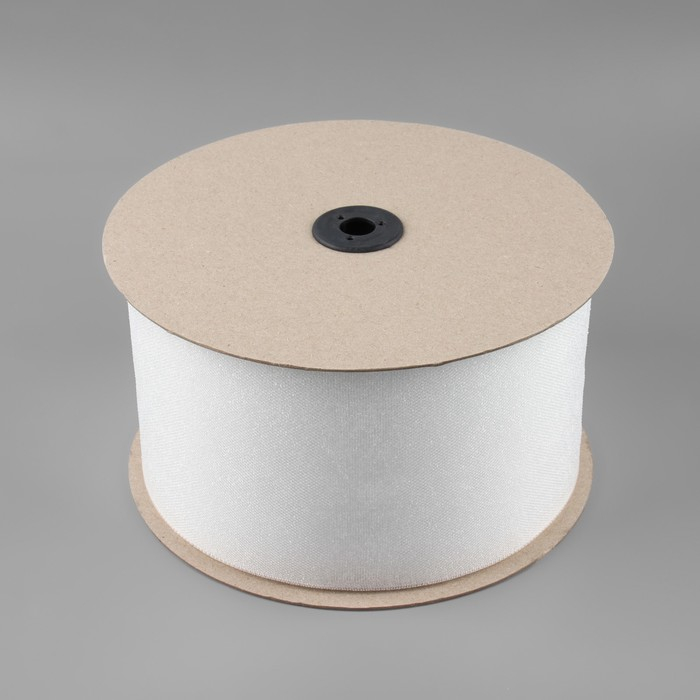 Шторная лента люверсная, клеевая односторонняя, 10 см, 50 &plusmn; 1 м, цвет белый