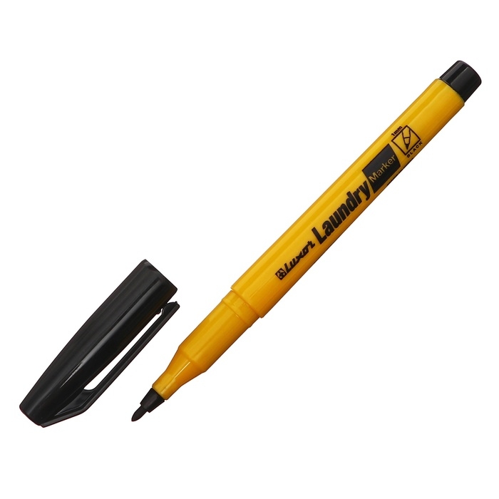 Маркер перманентный для ткани, прачечных 1-2 мм Luxor "Laundry", пулевидный, черный
