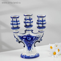 Подсвечник "Романс", гжель, фарфор, 22 см Подсвечник "Романс", гжель, фарфор, 22 см