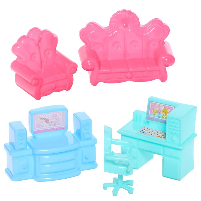 Пластиковый домик для кукол &laquo;Семья&raquo; с фигурками и аксессуарами, свет, звук