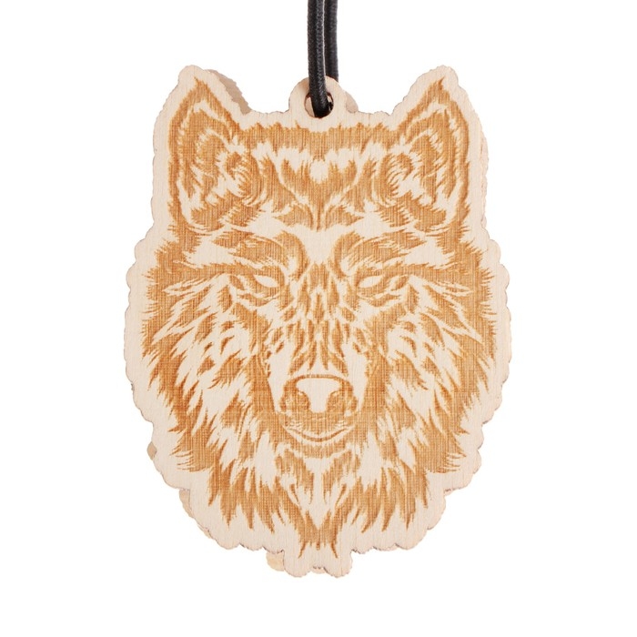 Подвеска автомобильная Grand Caratt Волк, дерево, войлок