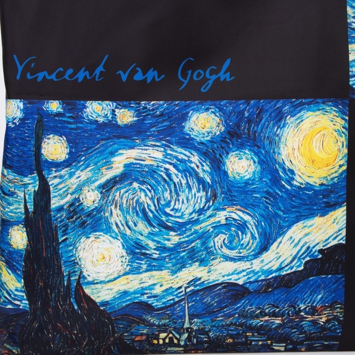 Сумка-шопер &laquo;Ван Гог&raquo;, без молнии, без подкладки, цвет чёрный