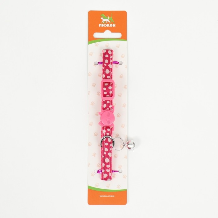 Ошейник кошачий с пряжкой в форме кошки, ширина 1 см, розовый Ошейник кошачий с пряжкой в форме кошки, ширина 1 см, розовый