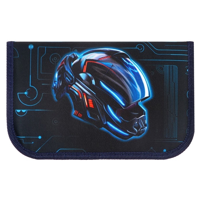 Пенал 1 секция, 130 х 210 х 40 мм, 2 откидные планки, тканевый, Calligrata TOP, Content Пенал 1 секция, 130 х 210 х 40 мм, 2 откидные планки, тканевый, Calligrata TOP, Content "Мото шлем"