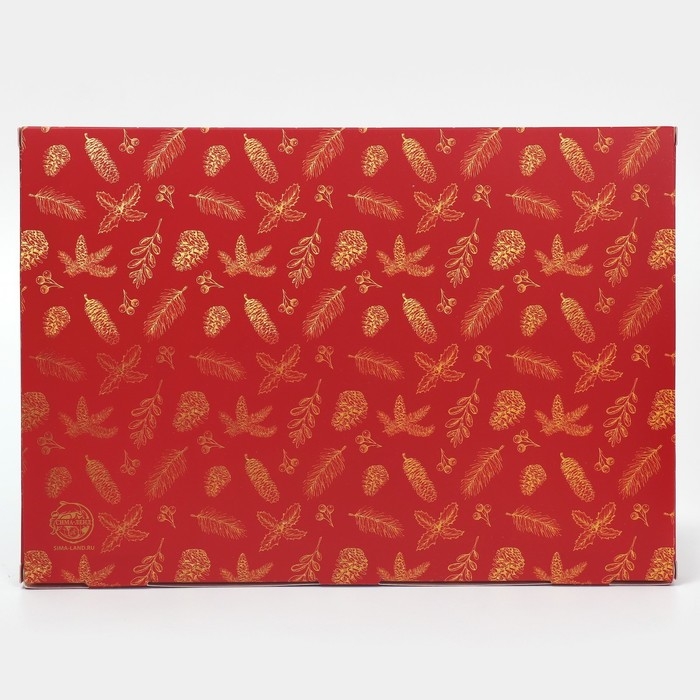 Коробка для капкейка &laquo;Золото&raquo;, 23 х 16 х 11.5 см, Новый год