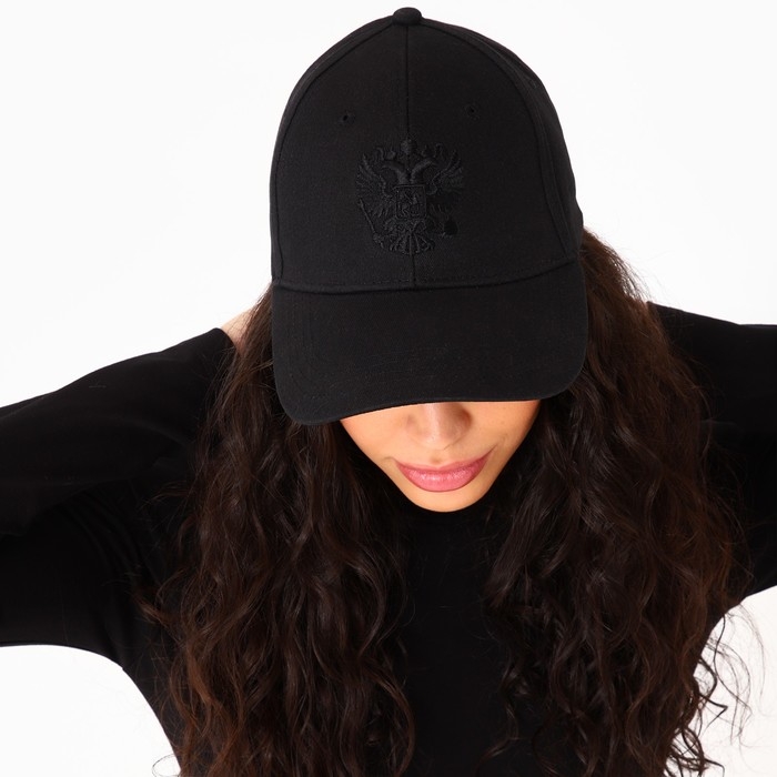 Кепка мужская «Герб», цвет чёрный, р-р 56 Кепка мужская «Герб», цвет чёрный, р-р 56