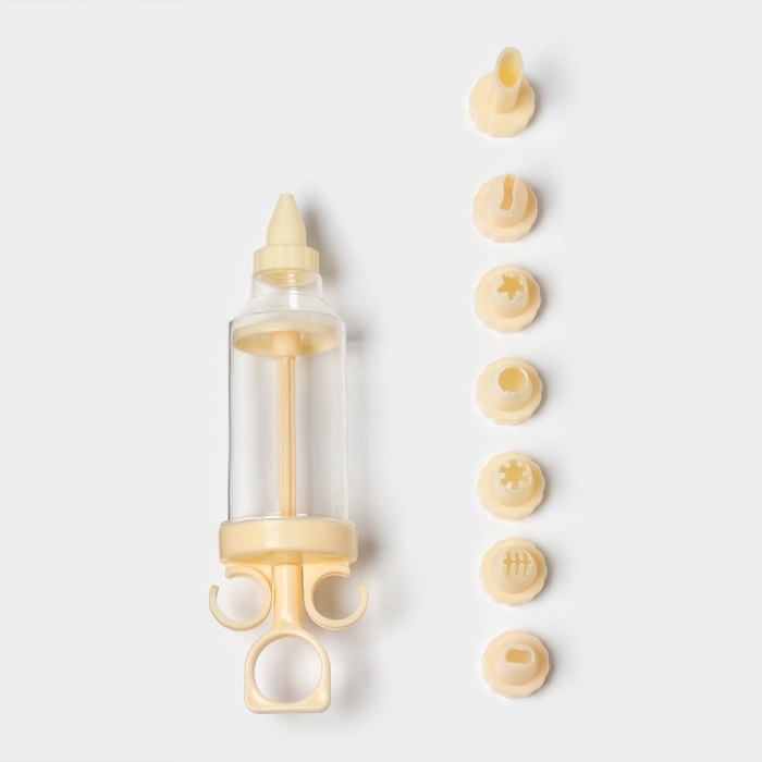 Шприц кондитерский Доляна «Cластёна», 8 насадок, 17×5×5 см, цвет МИКС Шприц кондитерский Доляна «Cластёна», 8 насадок, 17×5×5 см, цвет МИКС