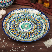 Ляган Риштанская Керамика "Узоры", 32 см, синий Ляган Риштанская Керамика "Узоры", 32 см, синий