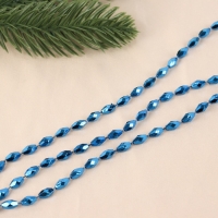 Бусы на ёлку 2 м d-3 мм "Овалы грани" синий Бусы на ёлку 2 м d-3 мм "Овалы грани" синий