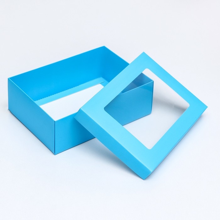 Коробка подарочная складная, упаковка, &laquo;Тиффани&raquo;, с окном 21 х 15 х 7 см