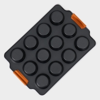 Форма для выпечки Magistro &laquo;French Bakery. Круг&raquo;, 39&times;26,3&times;3.4 см, 12 ячеек, антипригарное покрытие