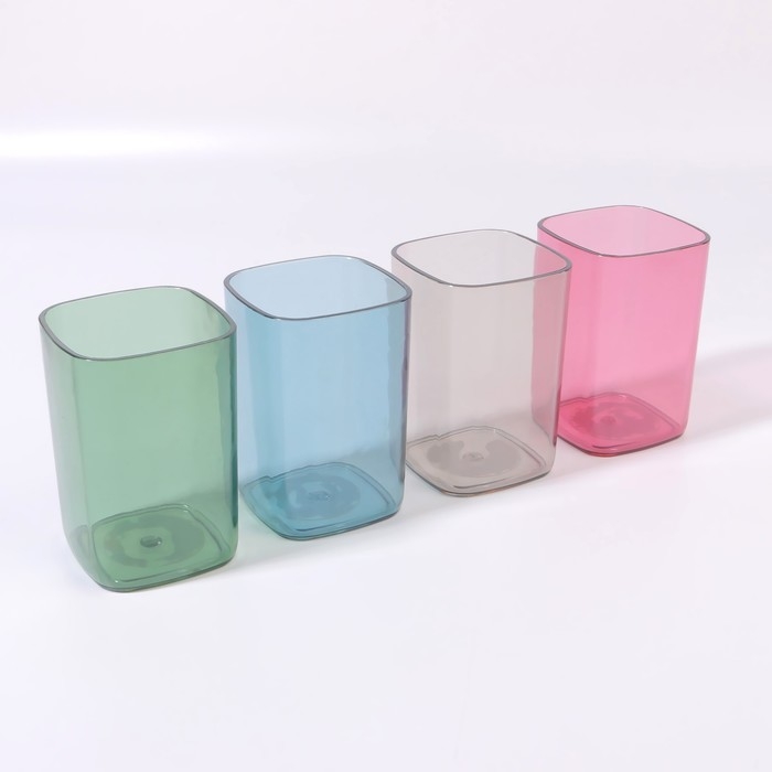 Органайзер - подставка для хранения маникюрных/косметических принадлежностей &laquo;Яркость&raquo;, квадратная, 6,5 &times; 6,5 &times; 9,5 см, цвет МИКС