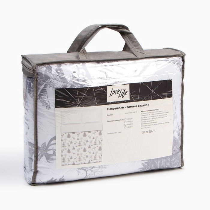Покрывало LoveLife 2 сп Покрывало LoveLife 2 сп "Зимняя сказка" 180*210±5см, микрофайбер, 100% п/э