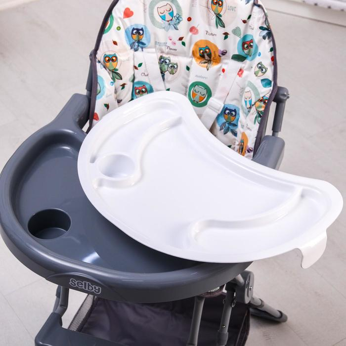 Стульчик для кормления Selby 252 «Совы», цвет серый Стульчик для кормления Selby 252 «Совы», цвет серый