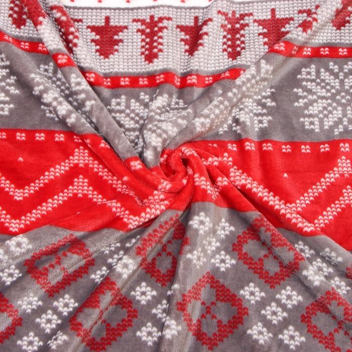 Плед LoveLife &laquo;Новогодний узор&raquo; 150х200 см,100% п/э, велсофт 280 гр/м2