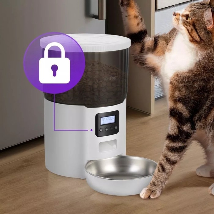 Умная кормушка для животных Kitfort KT-6362, 10 Вт, 4 л, бело-чёрная Умная кормушка для животных Kitfort KT-6362, 10 Вт, 4 л, бело-чёрная