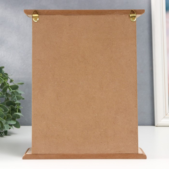 Ключница дерево 6 крючков "Белые пальмовые листья" 25,5х20,5х6,5 см   МИКС