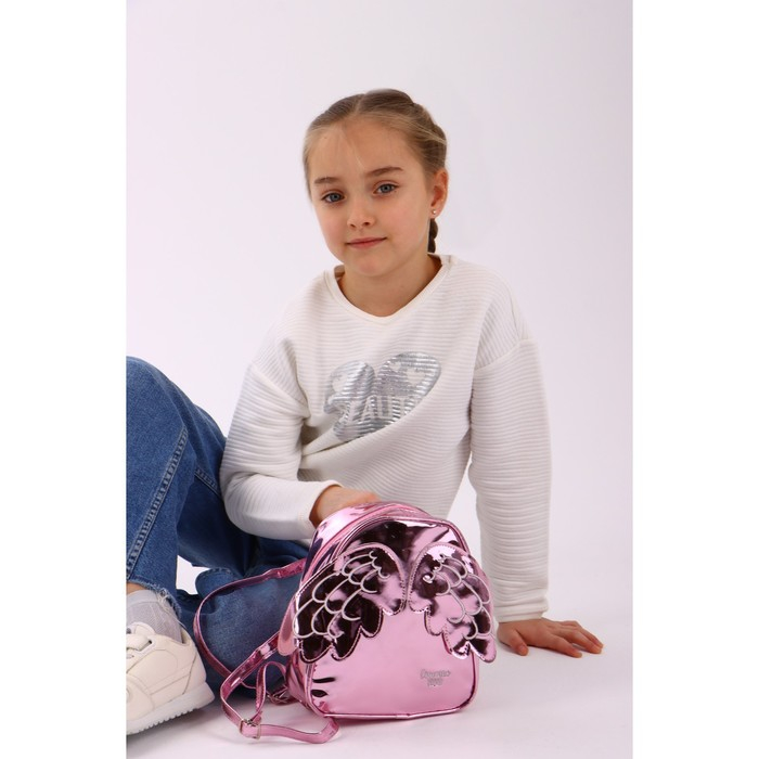 Рюкзак детский для девочки с крыльями, отдел на молнии, цвет розовый Рюкзак детский для девочки с крыльями, отдел на молнии, цвет розовый