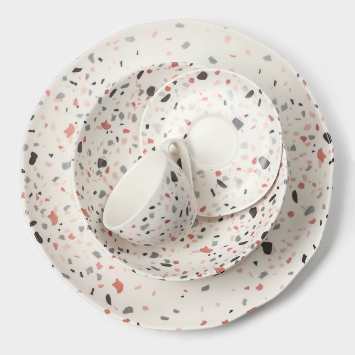 Набор блюд фарфоровых сервировочных Magistro Terazzo, 22×10,4 см Набор блюд фарфоровых сервировочных Magistro Terazzo, 22×10,4 см