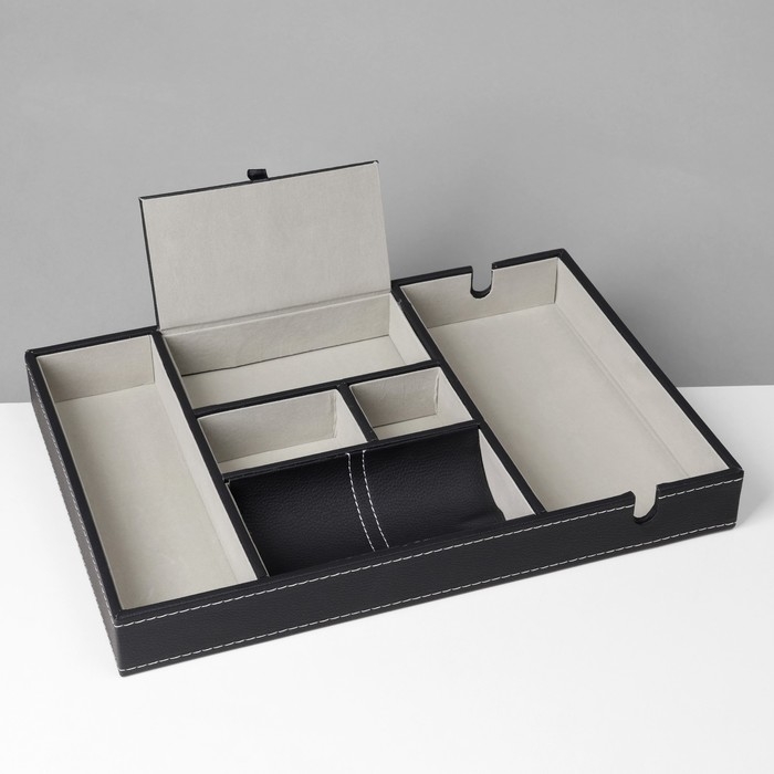 Подставка для украшений 6 ячеек, 35&times;24&times;4, цвет чёрный