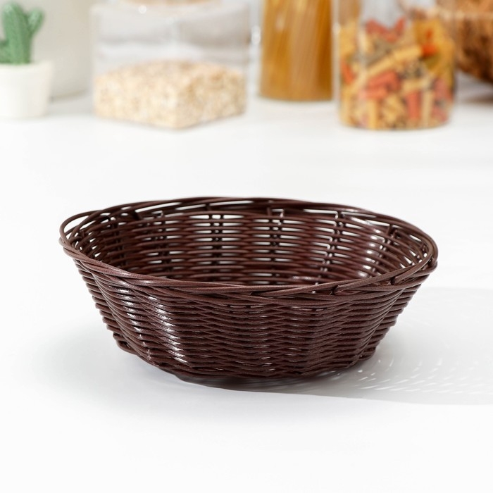 Корзинка для подачи Доляна &laquo;Шоко&raquo;, 20&times;20&times;7 см, цвет коричневый