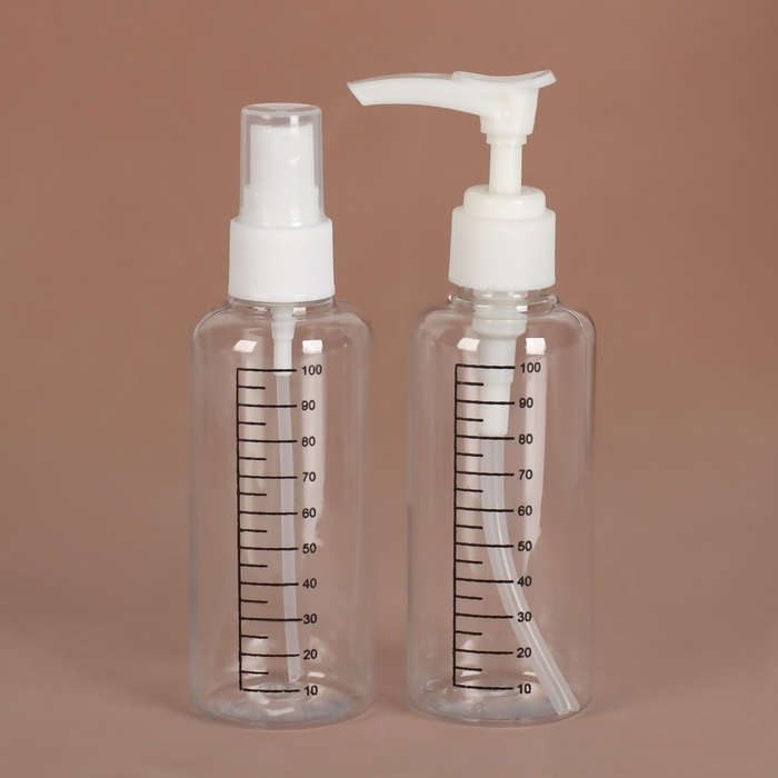 Набор для хранения, 2 предмета, со шкалой деления, 100 мл, цвет белый/прозрачный Набор для хранения, 2 предмета, со шкалой деления, 100 мл, цвет белый/прозрачный