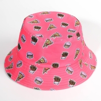 Панама &laquo;Фастфуд&raquo;, цвет розовый