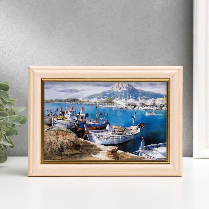 Ключница "Белые лодочки" 15х21 см молочный дуб