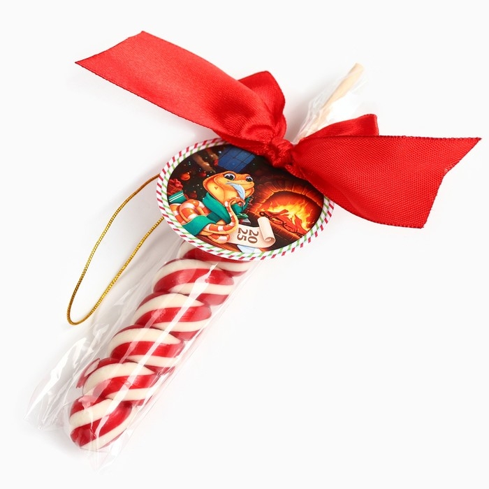 Новый год! Леденец, ёлочная игрушка в форме спирали «Змея 2025», со вкусом клубники, 30 г Новый год! Леденец, ёлочная игрушка в форме спирали «Змея 2025», со вкусом клубники, 30 г