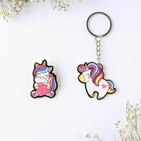 Брелок для ключей, значок, сувенир &laquo;Единорог&raquo;, набор, 6,8 х 10,5 см.