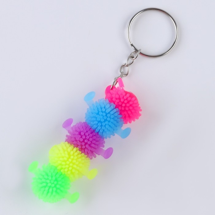 Мяч детский резиновый ёжка «Сороконожка», резиновый, на брелоке, цвета МИКС Мяч детский резиновый ёжка «Сороконожка», резиновый, на брелоке, цвета МИКС