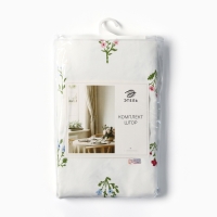 Комплект штор для кухни  Этель "Цветочек", 150х150 см - 2 шт, саржа 190 г/м2, 100% хл