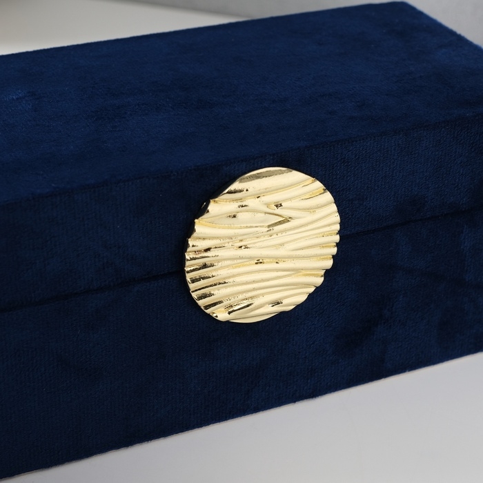 Шкатулка текстиль Шкатулка текстиль "Море" синяя 10х20х9 см