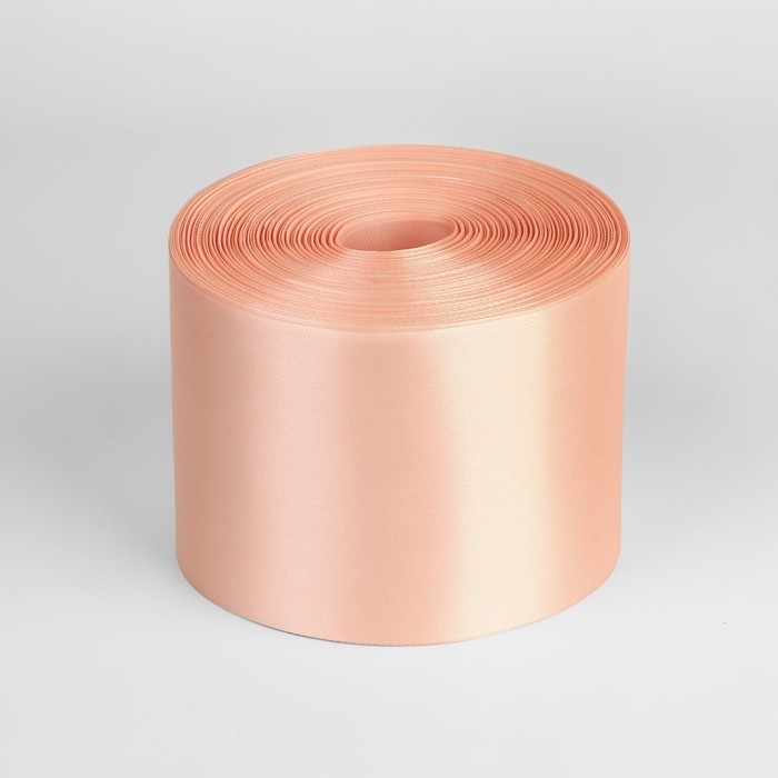 Лента атласная, 100 мм &times; 100 &plusmn; 5 м, цвет пудровый МИКС