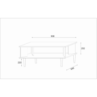 Стол журнальный Пандора, 900х550х450, Белый/Дуб крафт золотой Стол журнальный Пандора, 900х550х450, Белый/Дуб крафт золотой