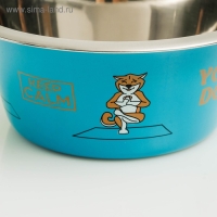 Миска стандартная "Пижон. Yoga Dog", 450 мл, синяя Миска стандартная "Пижон. Yoga Dog", 450 мл, синяя