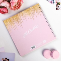 Книга пожеланий &laquo;Розовая с блестками&raquo; на пружине, 21,7 х 21 см.