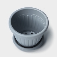 Горшок для цветов с поддоном &laquo;Сильвер ЭКО&raquo;, 1.9 л, d=18 см, цвет светло-серый