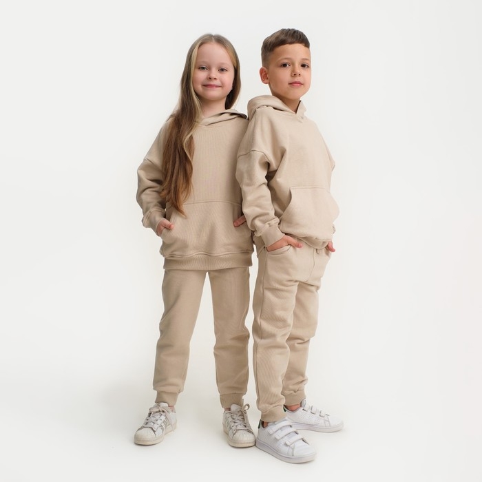 Костюм детский (худи, брюки) KAFTAN Костюм детский (худи, брюки) KAFTAN "Basic line", размер 30 (98-104), цвет кофейный