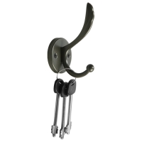Крючок мебельный CAPPIO WING, двухрожковый, графит