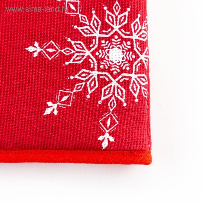 Новый год. Грелка на чайник &laquo;Белые снежинки&raquo; 28х28см, 100% хл., 164г/м2