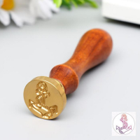 Печать для сургуча с деревянной ручкой "Якорь с верёвкой" 9х2,5х2,5 см Печать для сургуча с деревянной ручкой "Якорь с верёвкой" 9х2,5х2,5 см