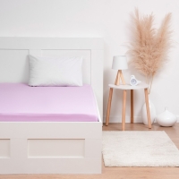 Простыня на резинке, размер 140х200х20см, фиалковый, кулирка 120гр, 100% хлопок Простыня на резинке, размер 140х200х20см, фиалковый, кулирка 120гр, 100% хлопок